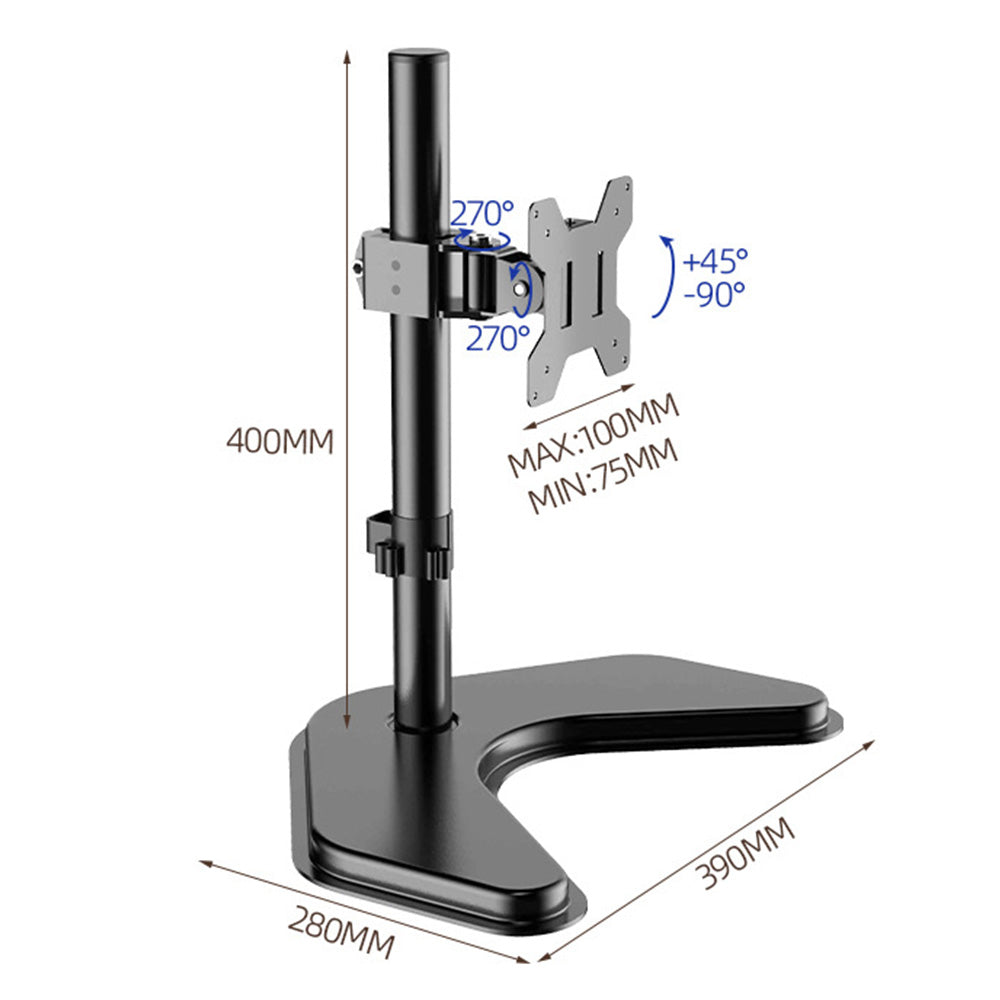 Single Monitor Arm Desk Mount for 10 to 32 Inch Monitor Adjustable Desk Mount for Home Office