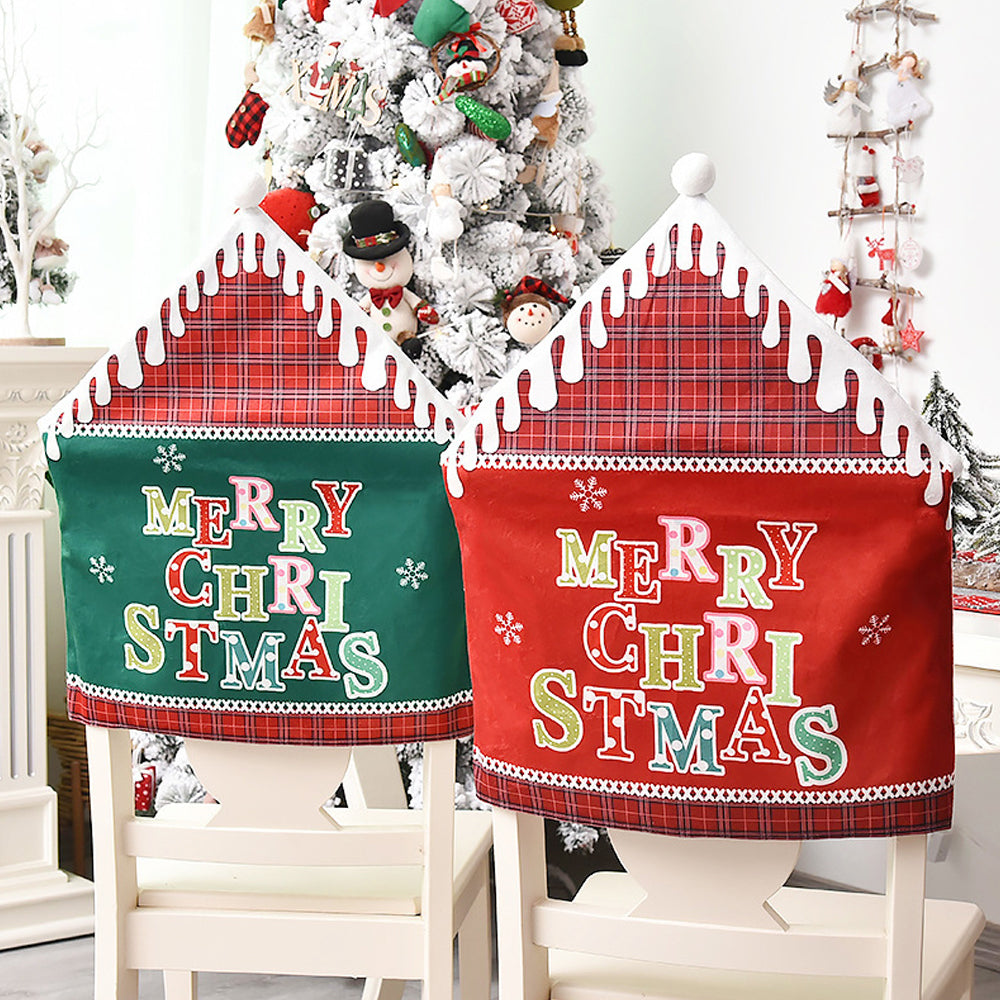 2Pcs MERRY CHRISTMAS Chair Back Cover