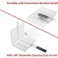 Portable Square BBQ Grill Basket with Wooden Folding Handle