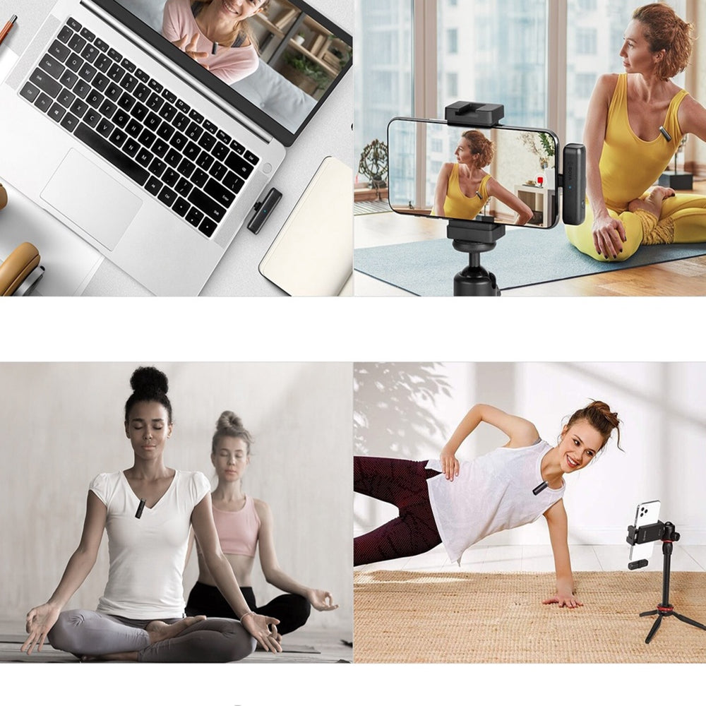 2.4G Wireless Lavalier Microphone Mic For Android iPhone iPad