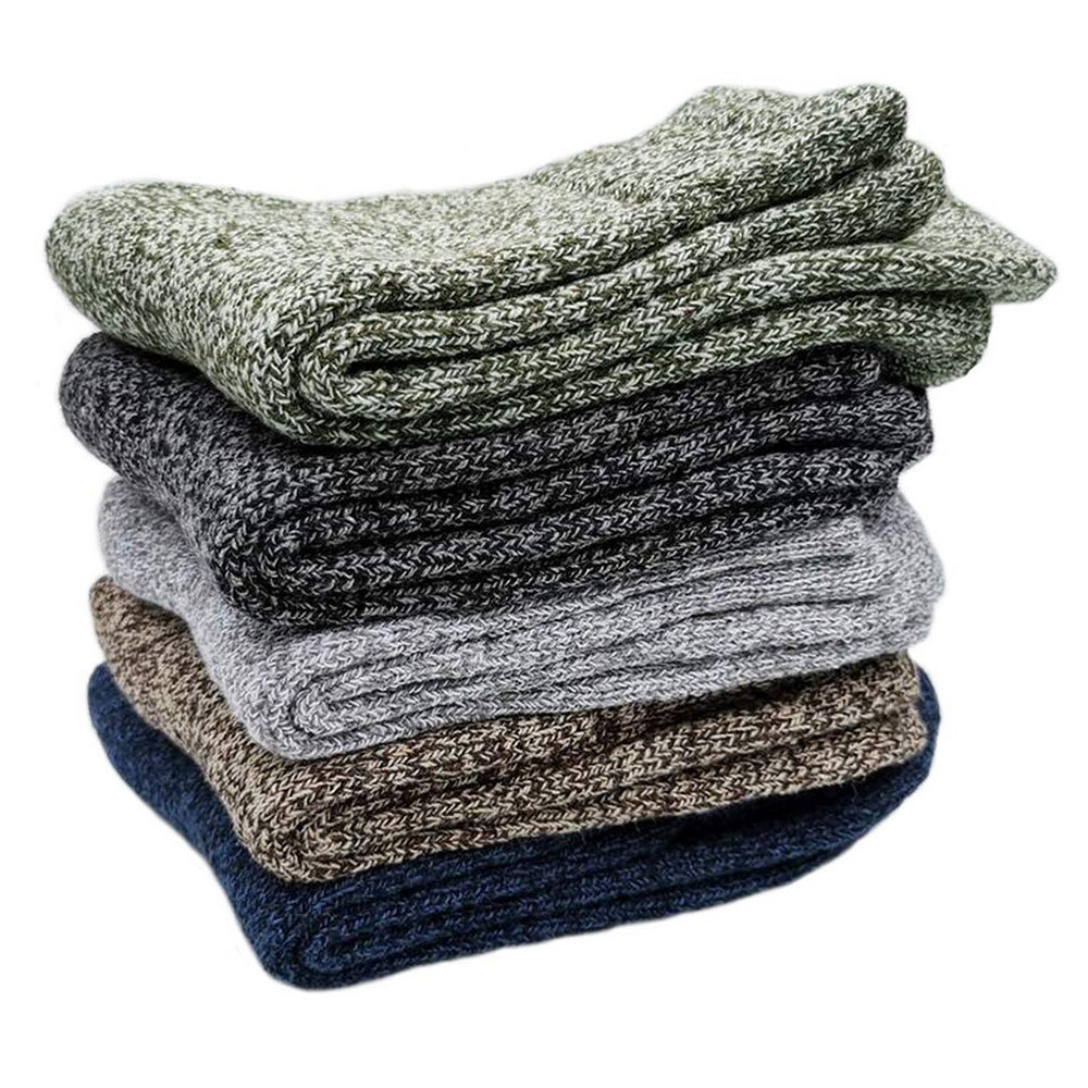 5 Pack Winter Warm Knit Socks Thick Soft Multicolor Free Size for Men and Women