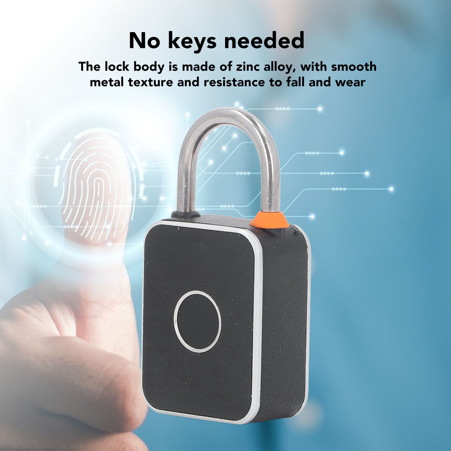 IP65 Waterproof Keyless Fingerprint Padlock  for Cabinets Toolbox Doors for Tuya