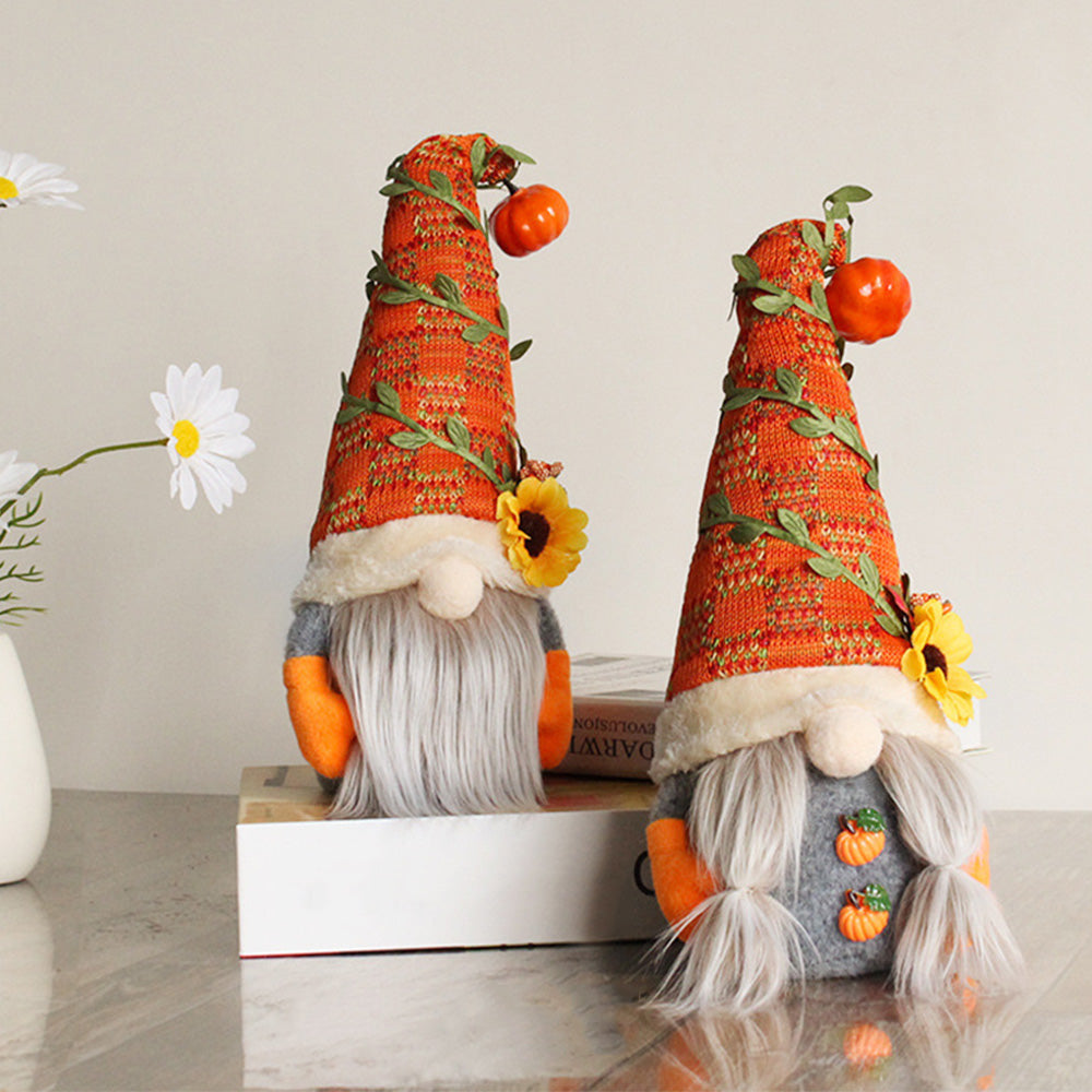 2XFall Decorations for Home Thanksgiving Decor Fall Pumpkin Gnomes Plush Doll