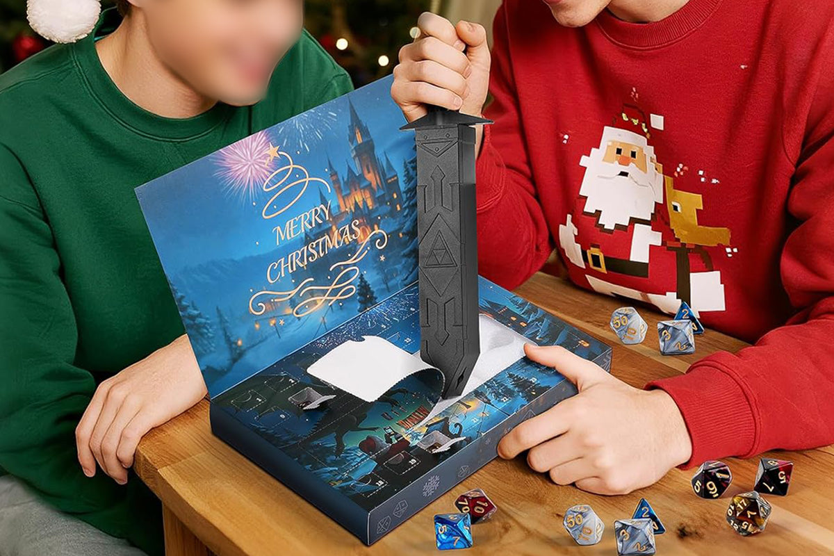 24-Piece Dice Advent Calendar Set Christmas Countdown with Polyhedral Dice