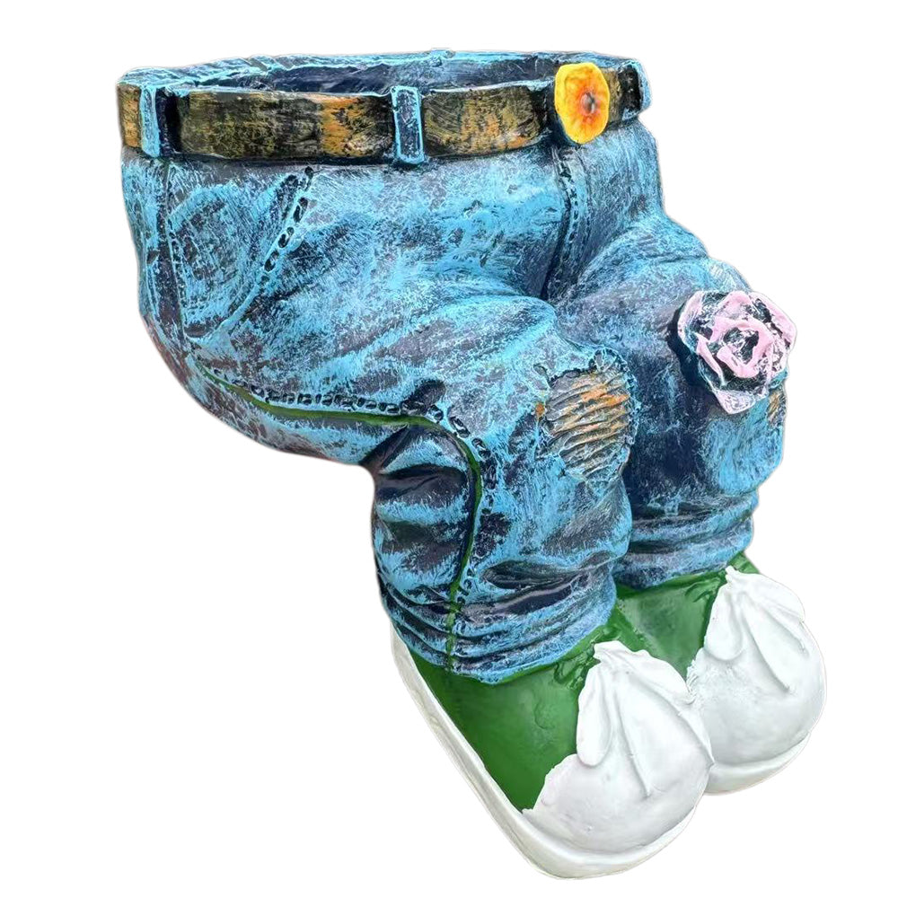 Creative Resin Jeans Shape Outdoor Planter Garden Decor Pot for Home Lawn Yard