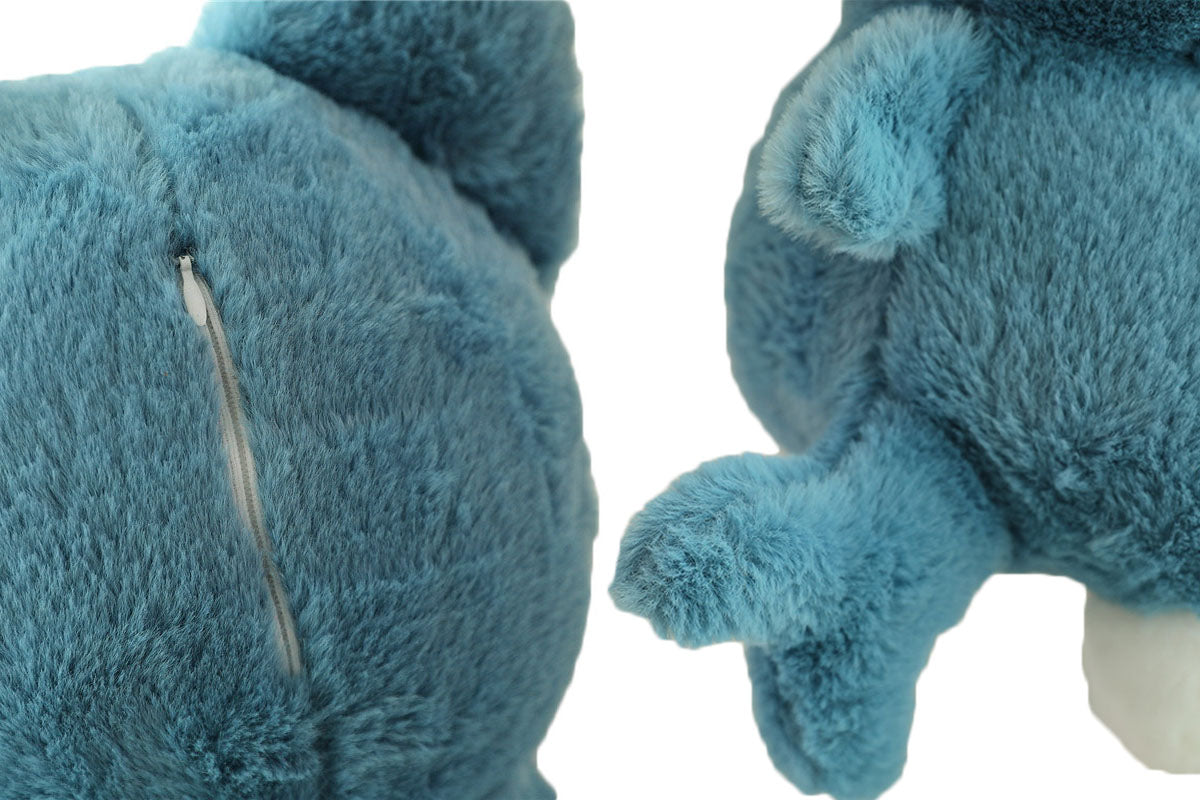 Anxiety Relief Plush Toy with Heartbeat Simulator and Zipper Back