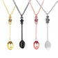 4Pcs Mini Crown Spoon Necklace