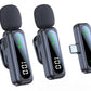 Wireless Lavalier Microphone LED Display Mini Mic For Android Apple Phone