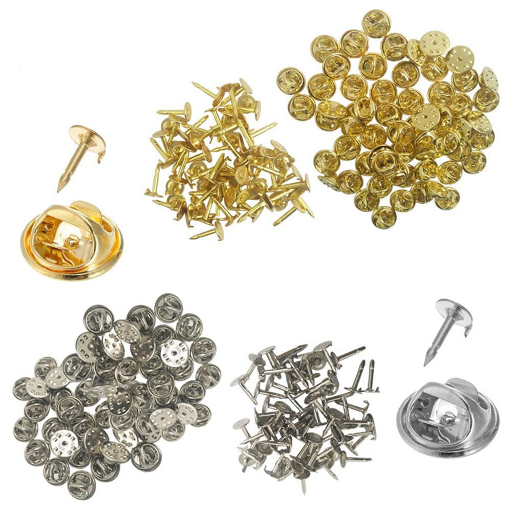 150 PCS Butterfly Clutch Tie Tacks Pin Back Replacement with Storage Box for DIY Brooch Badge