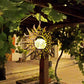 Hanging Solar Lights Outdoor Sun Moon Cracked Glass Lantern for Garden Patio Decor