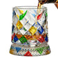 270ml Rotating Whiskey Glass Hand Painted Whiskey Tumbler for Home Bar