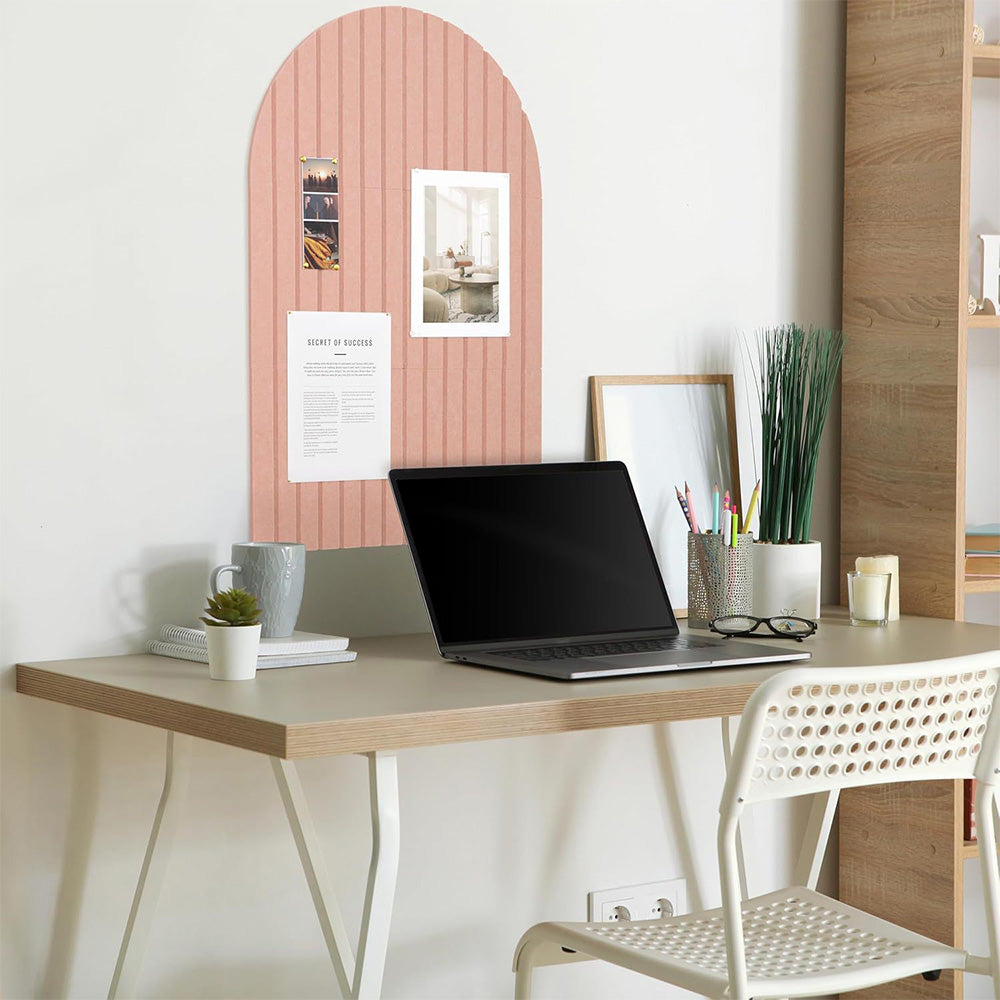 Large Arched Felt Bulletin Board with 30 Push Pins for Home Office School