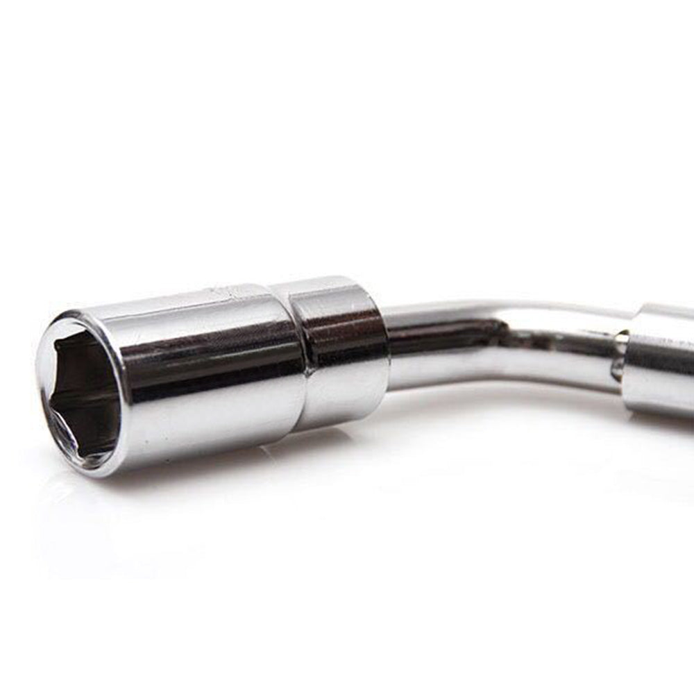 Telescopic Car Wheel Brace with 2 Sockets L Shaped Universal Wheel Wrench for Tire Removal