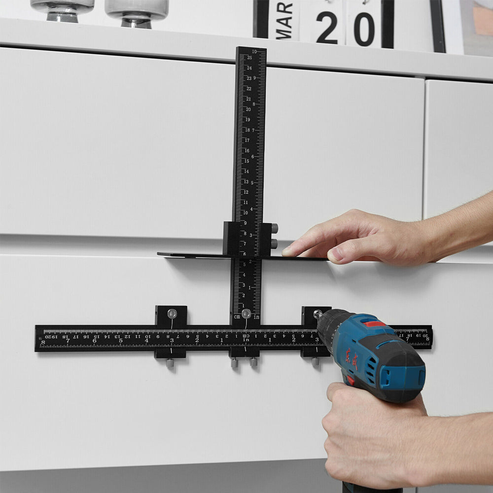 Cabinet Hardware Jig Aluminum Alloy Cabinet Handle Jig with Center Punch