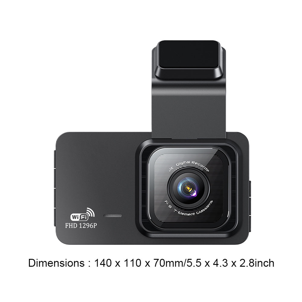 Front and Rear HD 1296P WIFI Car Dashboard Camera with Night Vision