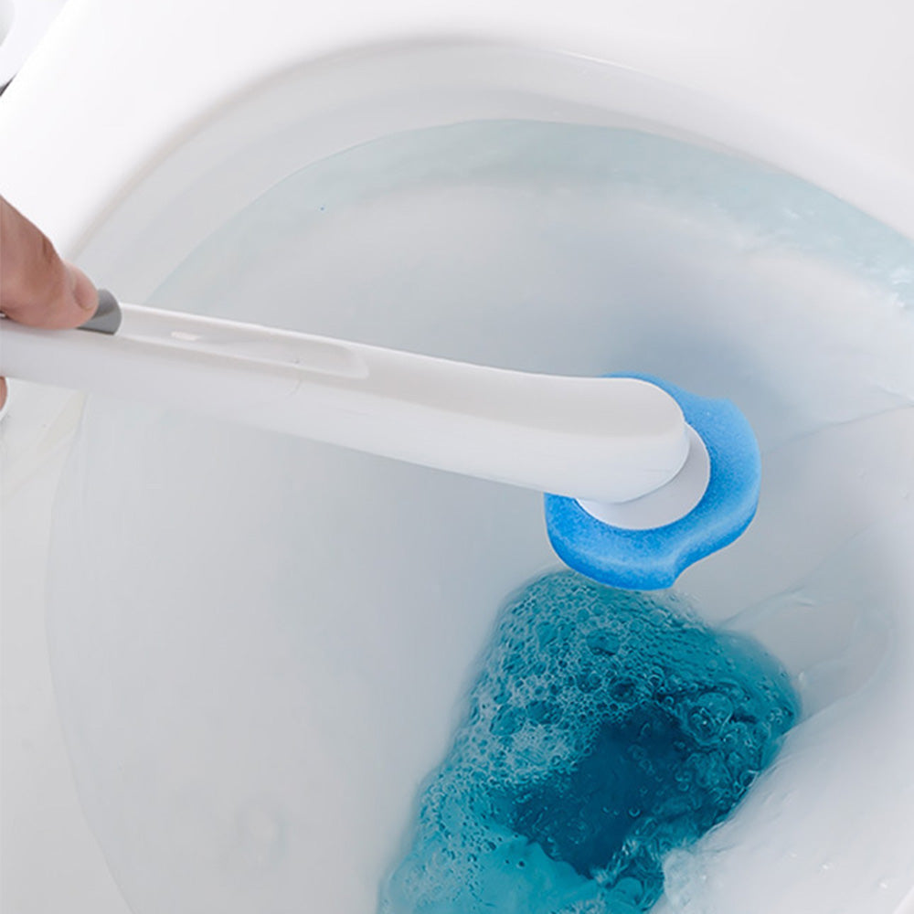 Disposable Toilet Brush Bathroom Bowl Cleaning Set with Replaceable Heads