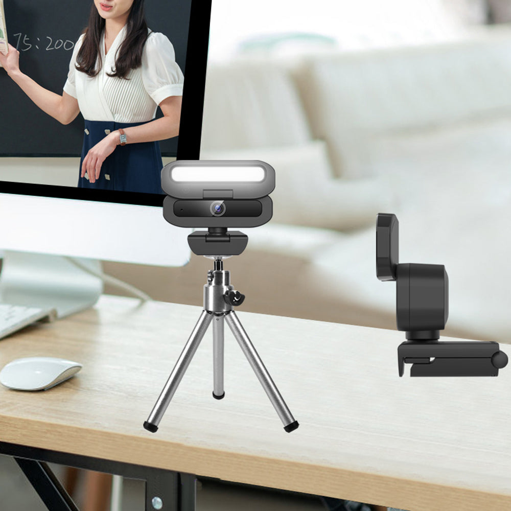 4K Webcam Camera with Light for PC Computer Video Conference Streaming