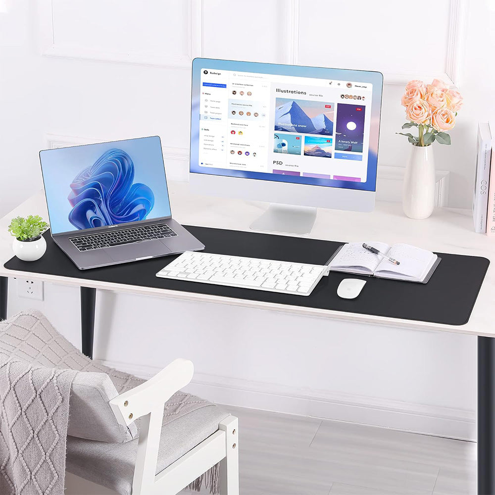Large Water-Resistant Mouse Pad Leather Desk Pad Protector Non-Slip Desk Mat