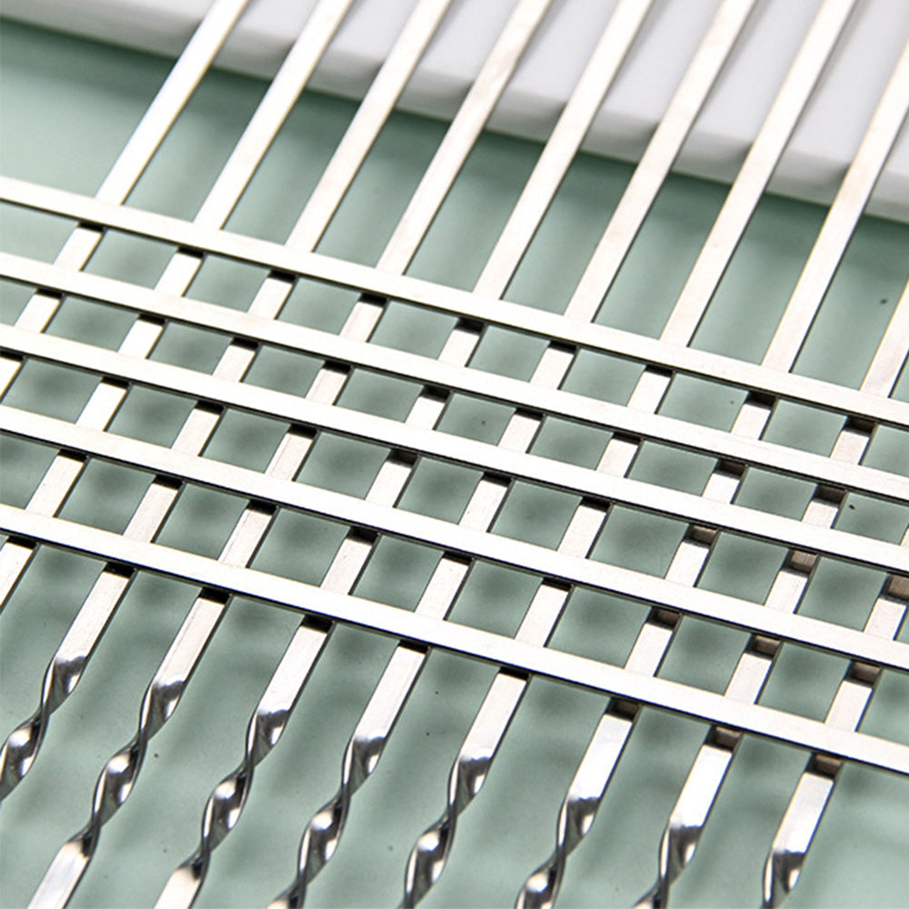20 Pack 304 Stainless Steel BBQ Skewers Flat or Round Easy Clean