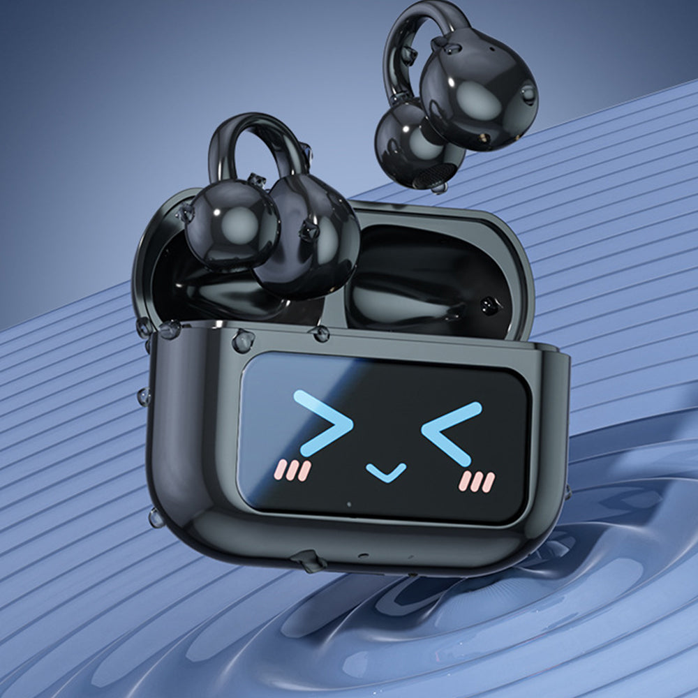 V6.0 Clip-On Open Ear Bluetooth Headphones with Touch Screen