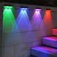 2pcs Outdoor Solar Fence Lights with RGB Modes