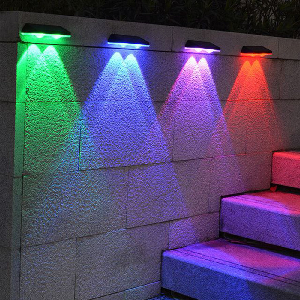 2pcs Outdoor Solar Fence Lights with RGB Modes