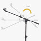 Universal Metal Microphone Stand With Adjustable Height And Mic Clips