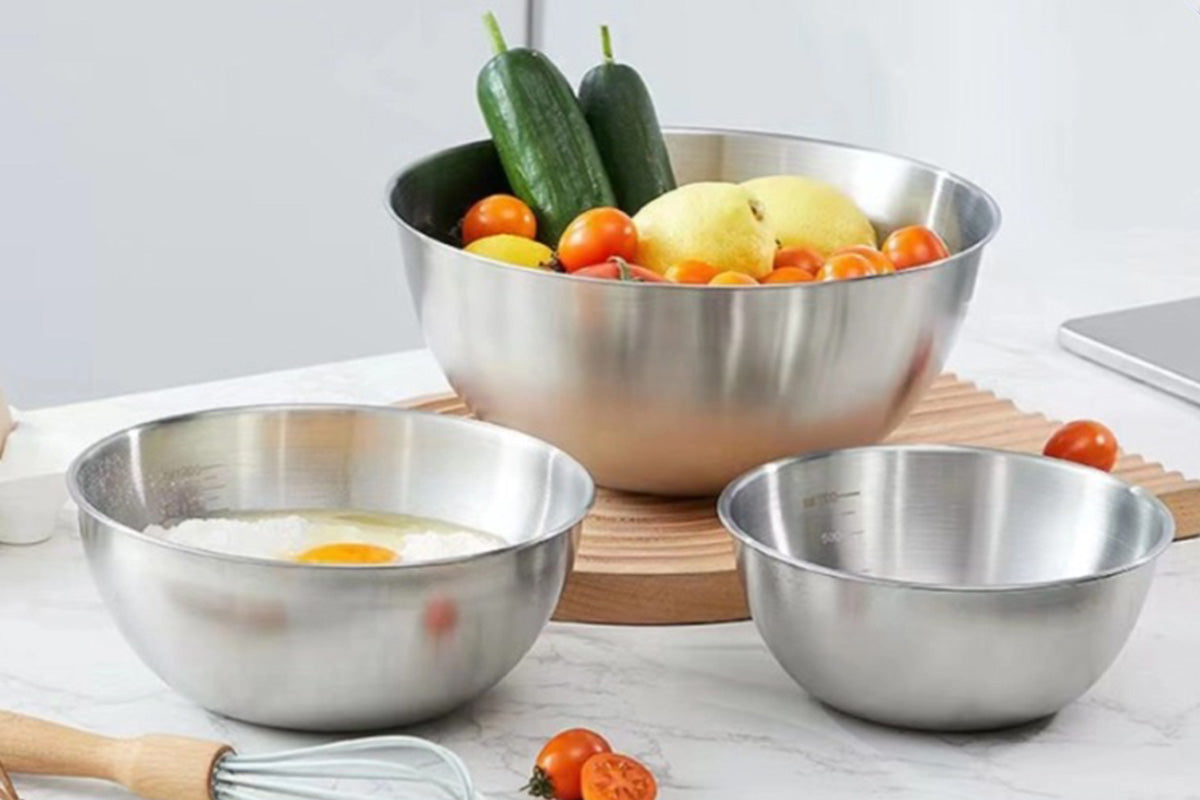 5Pcs Stainless Steel Mixing Bowls Set for Kitchen Baking and Meal Prep