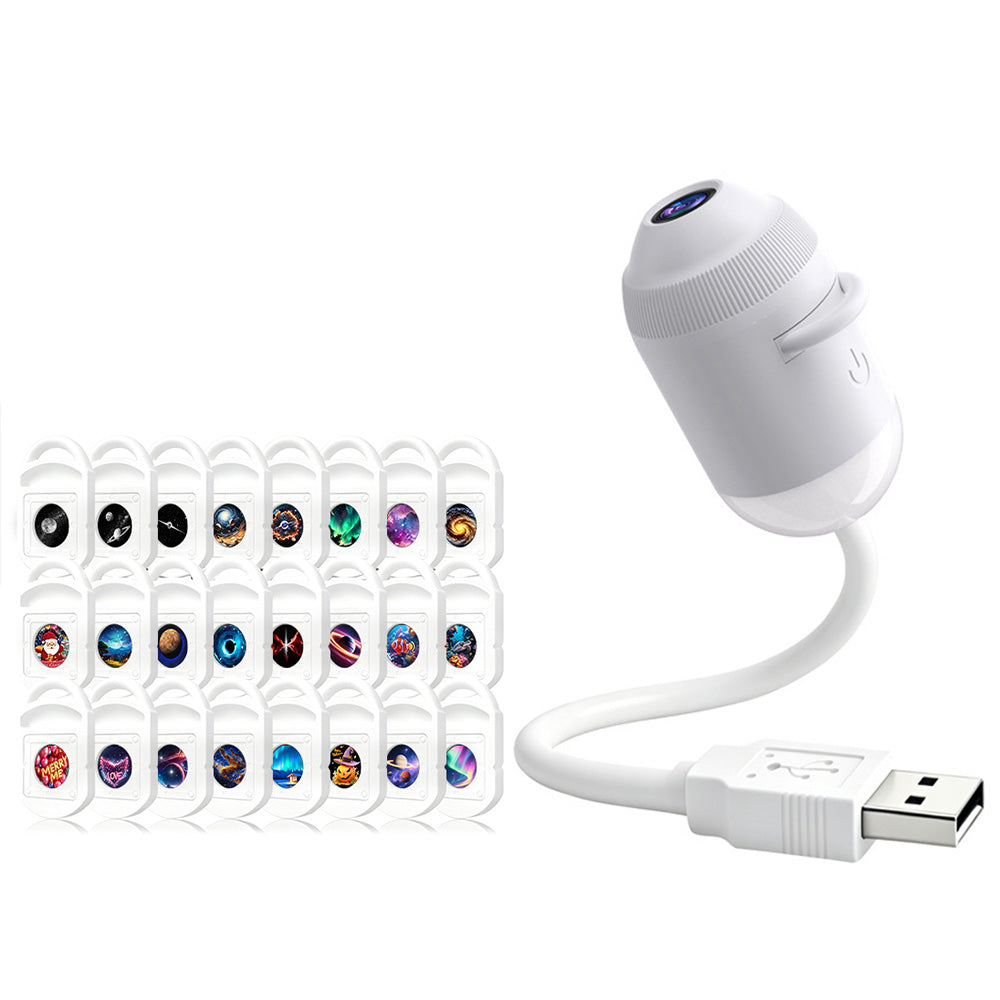 2 in 1 Galaxy Projector Starry Sky Night Light USB Projection Films Lamp