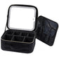 2Pcs 25x10.5x23CM Travel Makeup Storage Bag with Mirror and Light