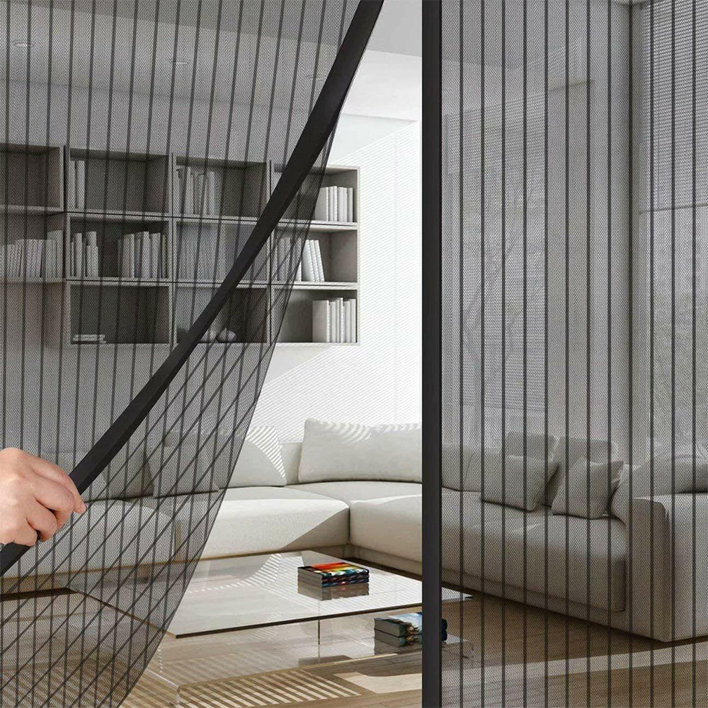 No-Drill Attraction Mosquito Screen Door Curtain Self Closing Mesh Net for Home Doorway