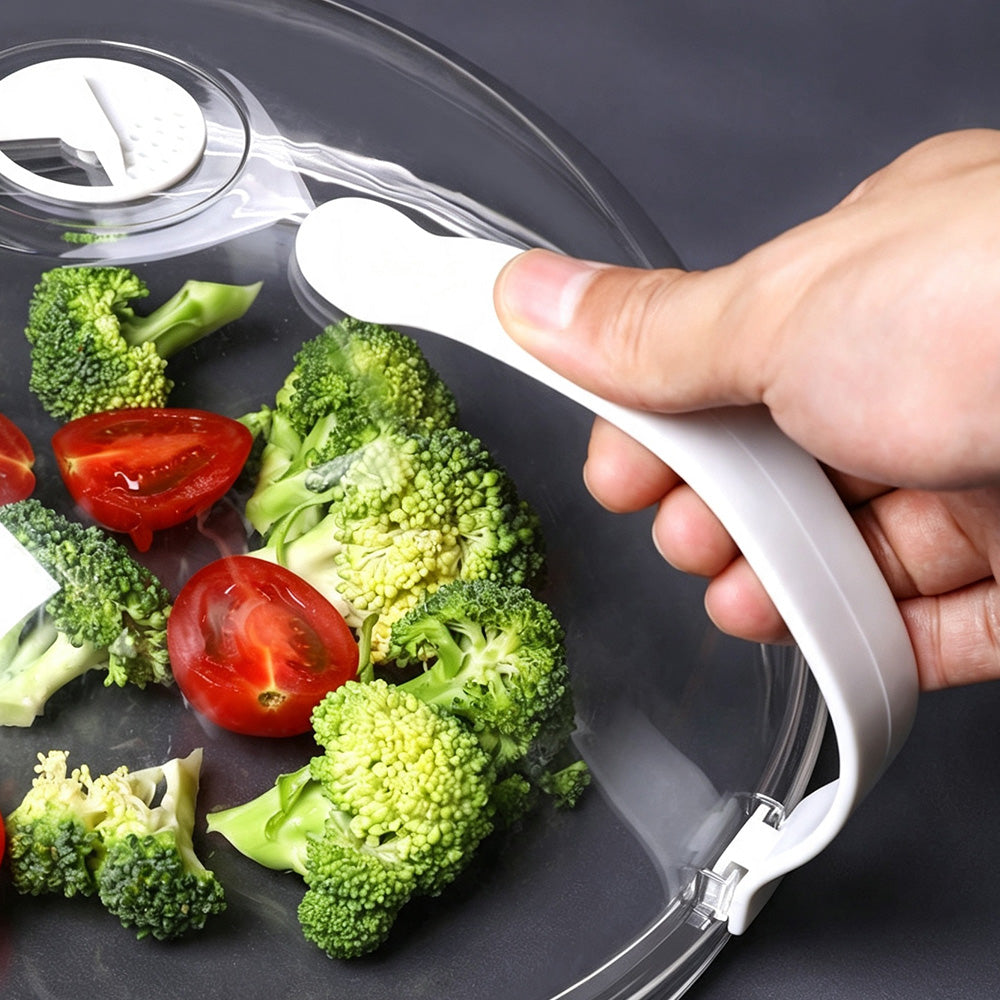 Microwave Splatter Cover with Handle Transparent PC for Food Plate Bowl