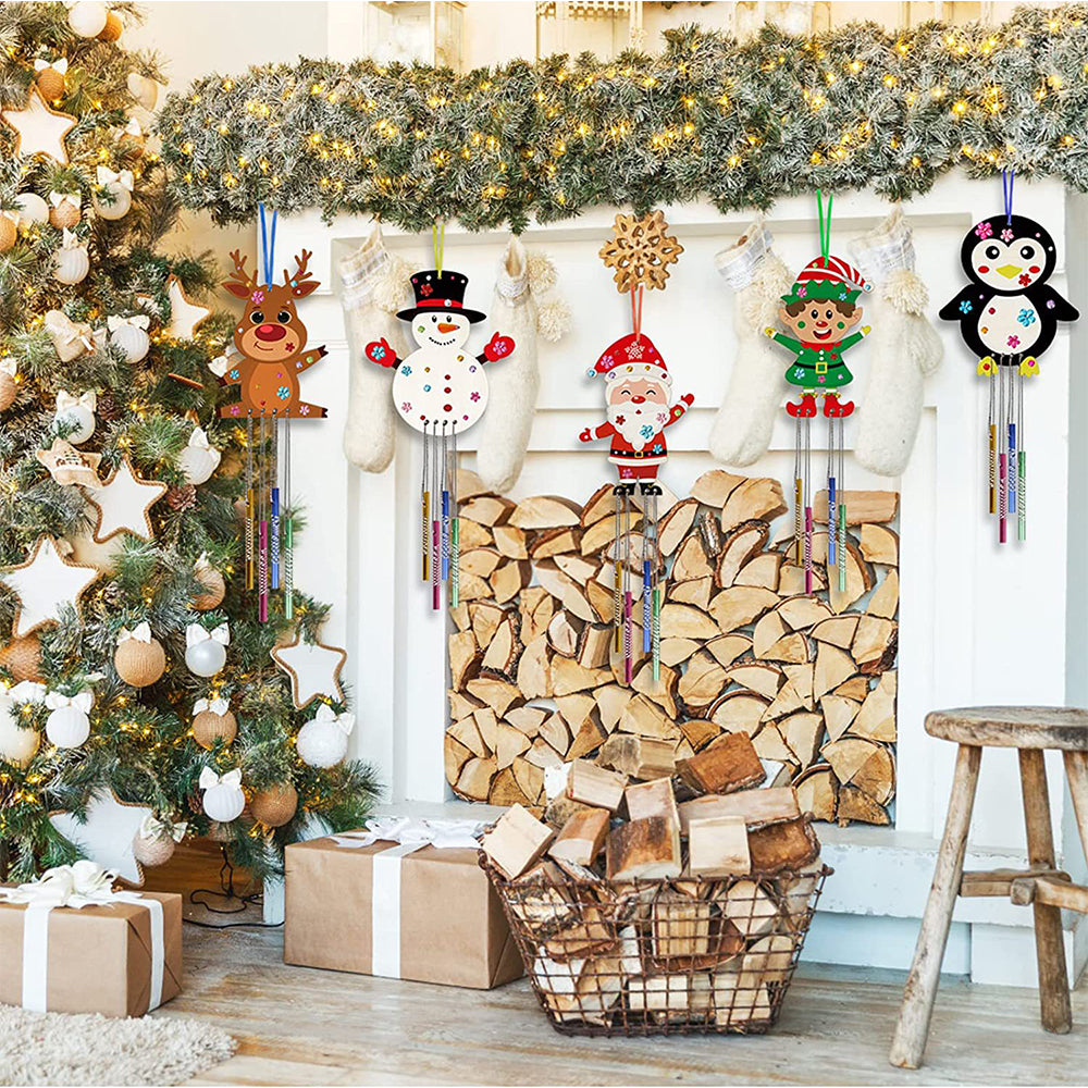 3D Rotating Christmas Wind Chime Kit for Kids Make Your Own Wind Chime Wooden Arts