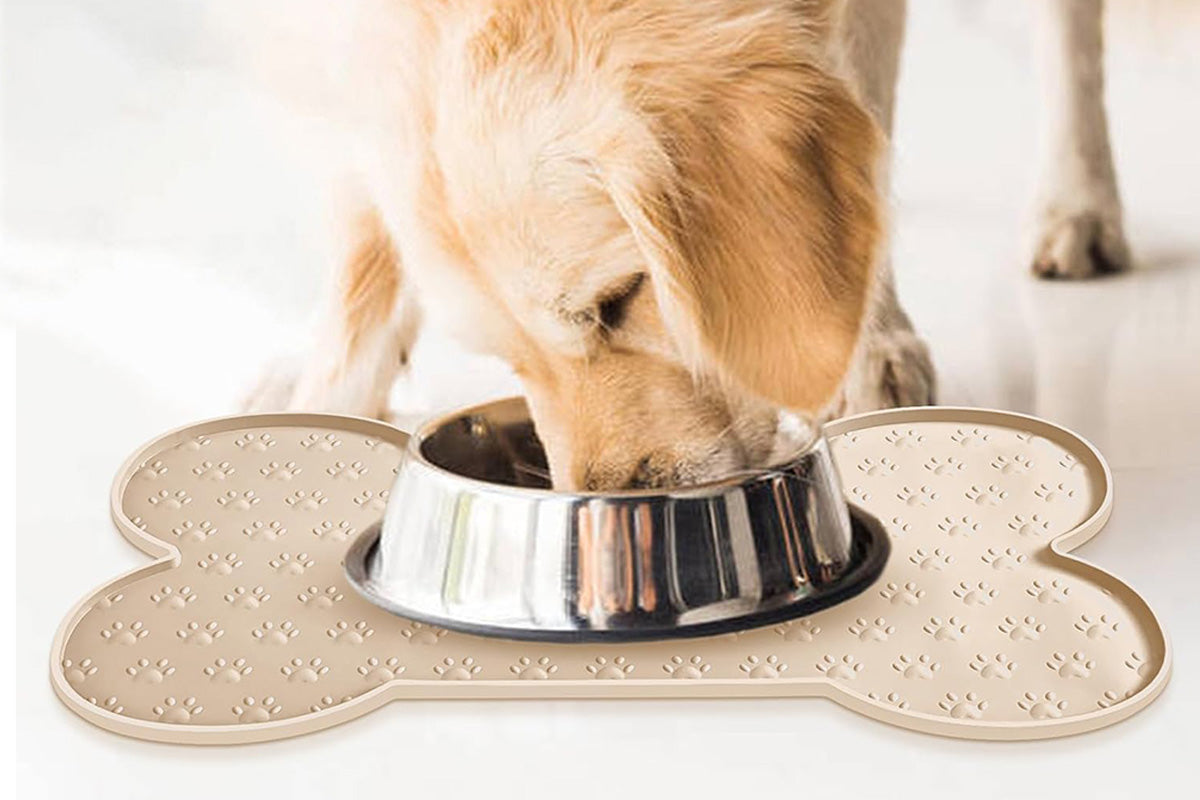 Dog Food Mats for Floors Waterproof Silicone Dog Bowl Mat with Raised Edge