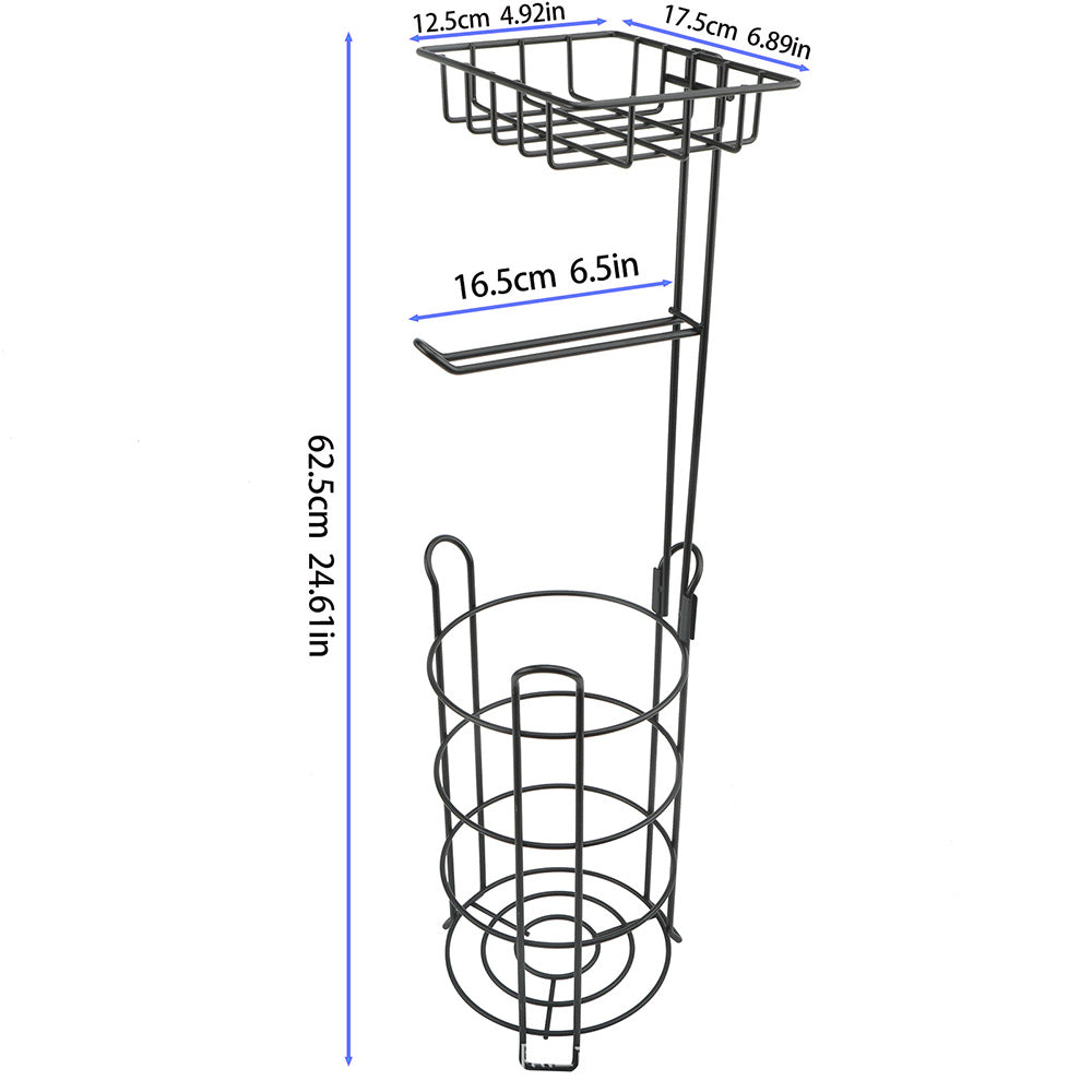 Freestanding Toilet Paper Holder with Storage Basket