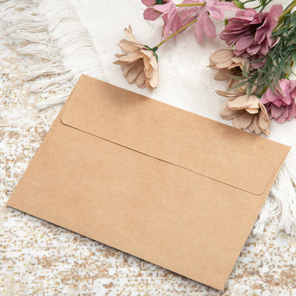 50 Pack Thick Kraft Paper Self Adhesive Envelopes for Cards Photos