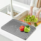 Silicone Dish Drying Mat with Foldable Drain Design