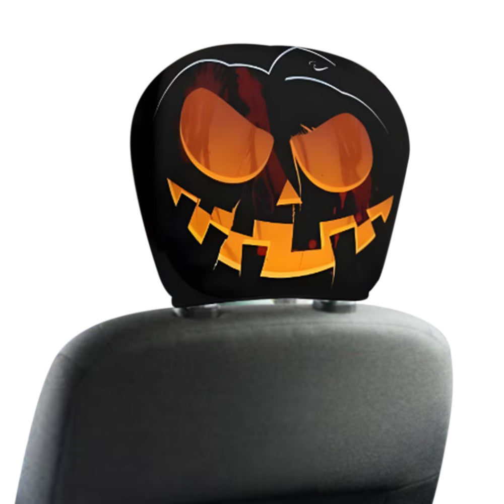 2 Pack Horror Face Car Headrest Covers for Halloween Parties and Pranks