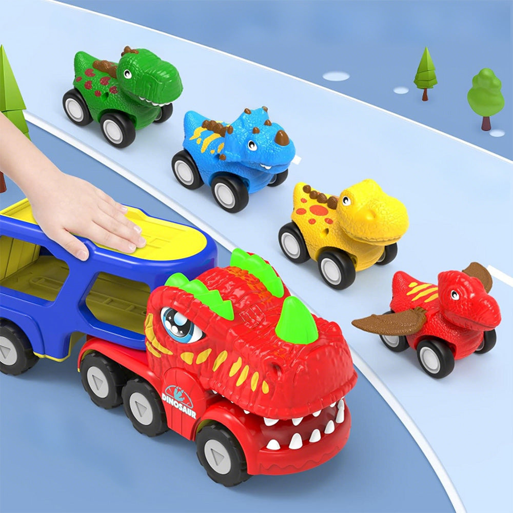 Dinosaur Toys Dinosaur Trucks for 4 Years with 4 Small Pull Back Dino Cars
