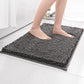 2 Piece Absorbent Bathroom Mat and U Shape Toilet Rug Set