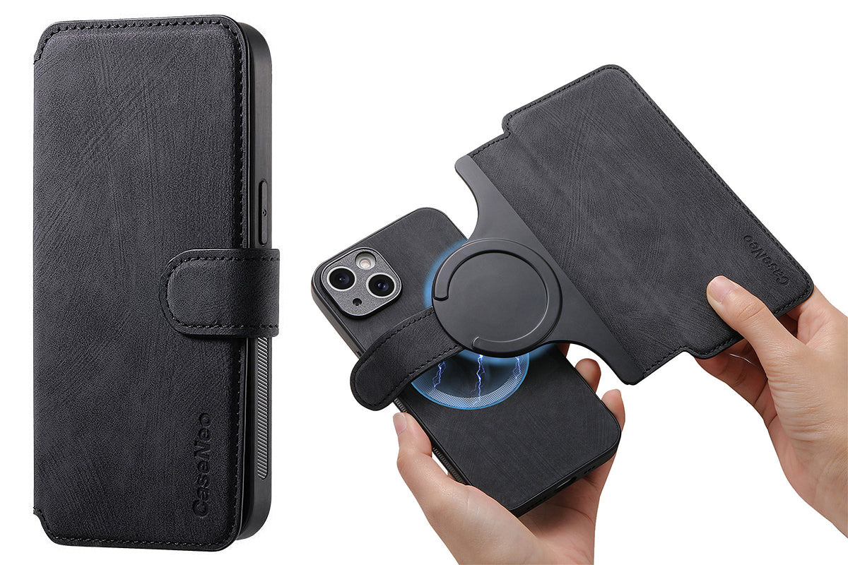 Magnetic Wallet Case for iPhone 17Series RFID Blocking Card Holder Phone Stand