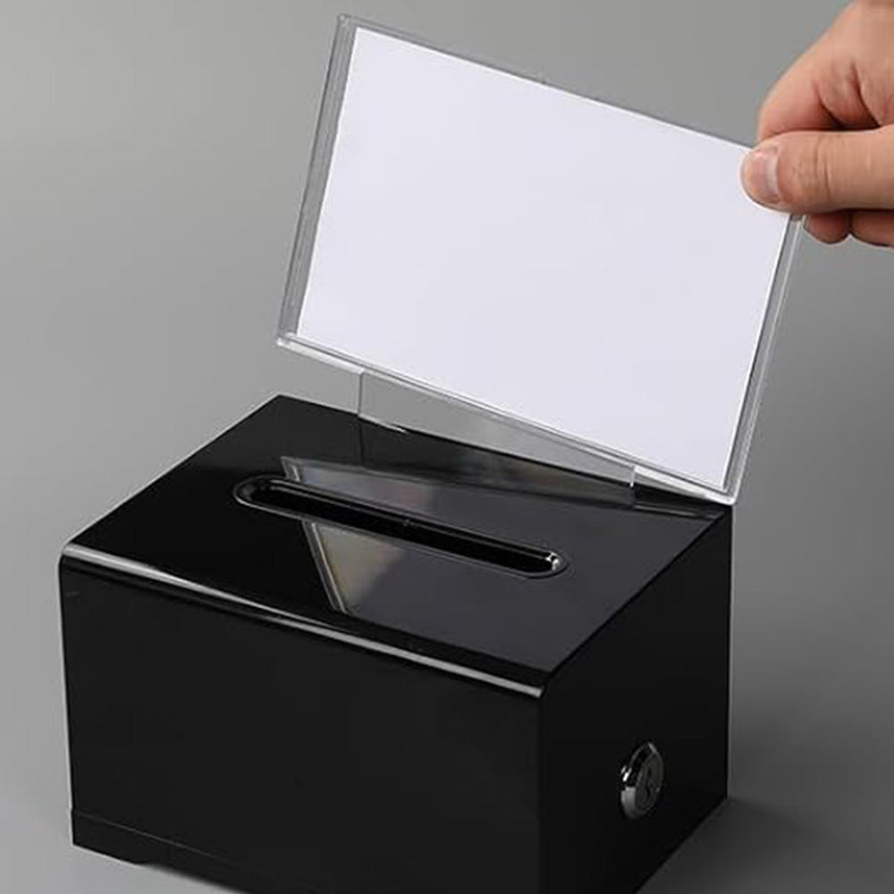 Lockable Suggestion Box with Keys Desktop Collection Box for Voting Donations Suggestions