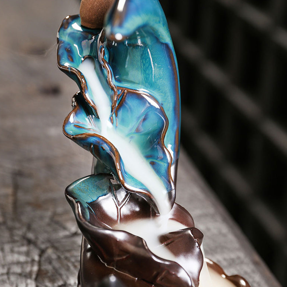 Moon Backflow Incense Holder Ceramic Waterfall Incense Burner For Home Decoration