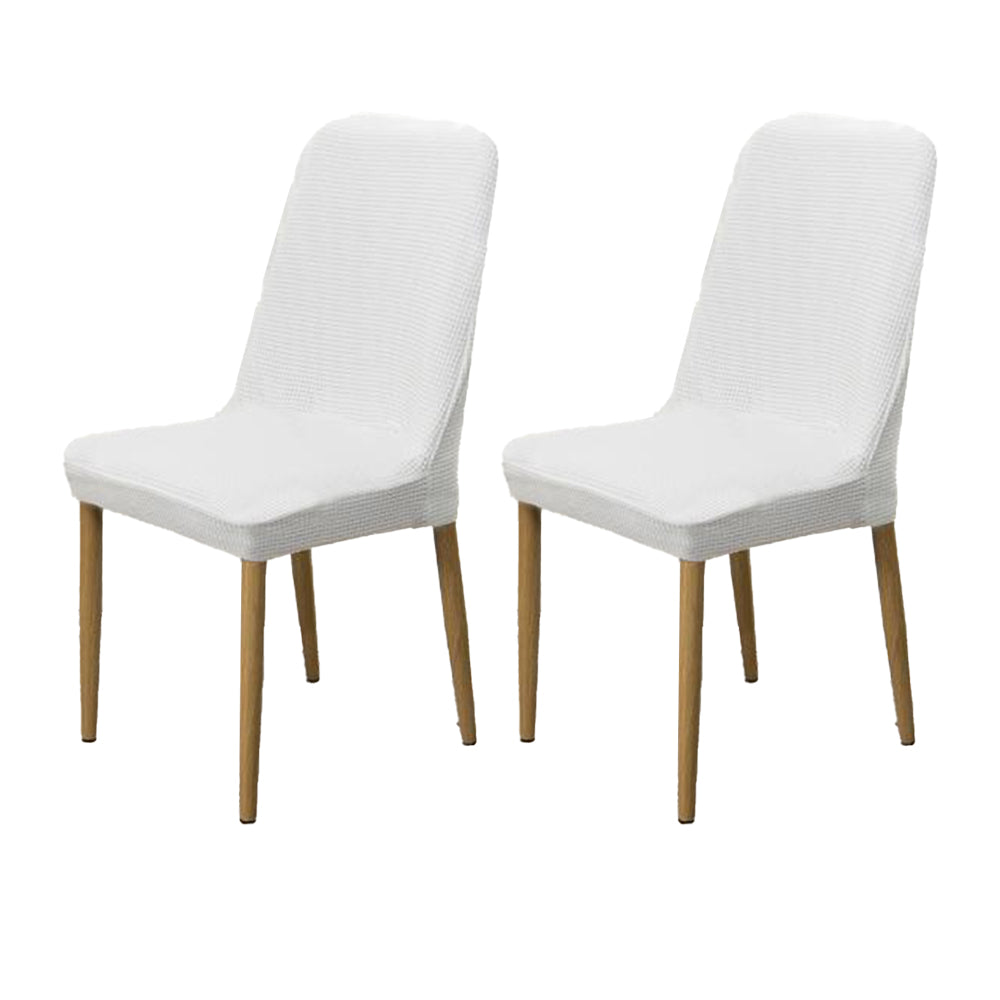 2Pcs Stretch Textured Dining Chair Covers