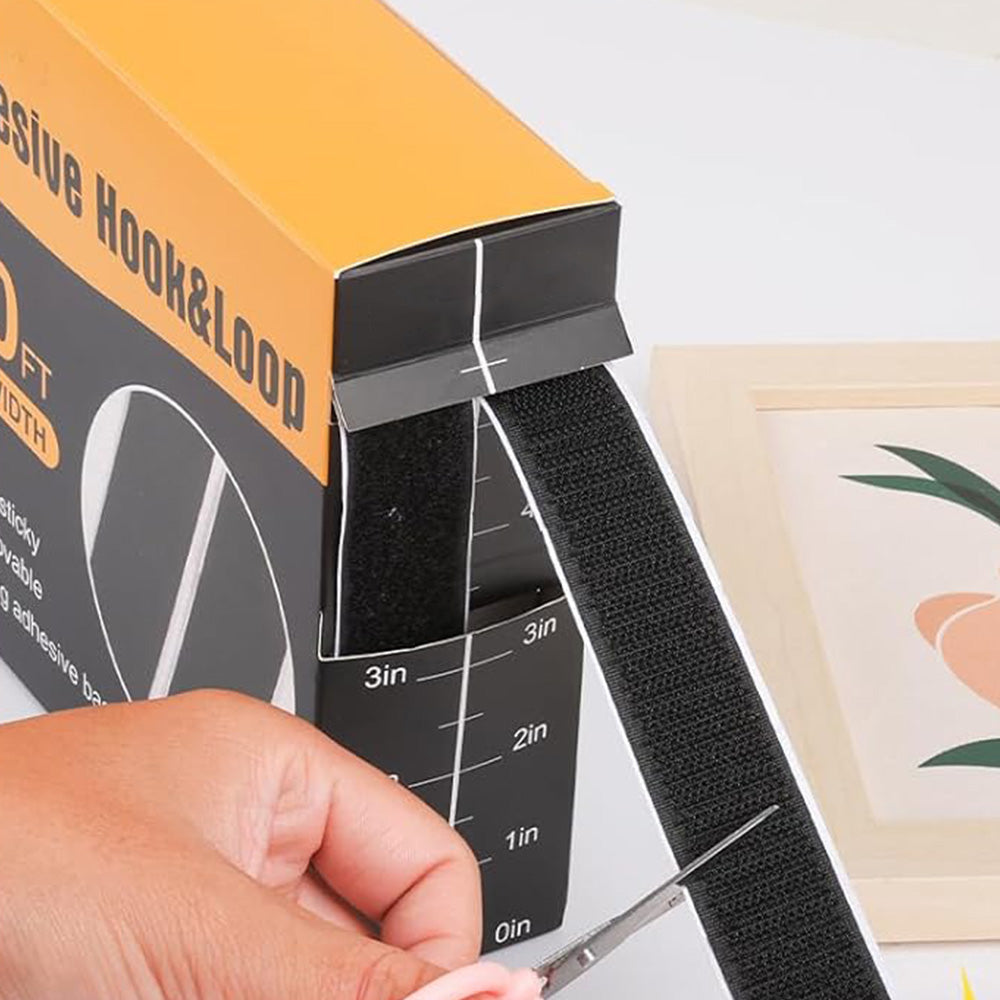 30Ft x 1 Inch Hook and Loop Strips with Adhesive 2 Rolls Heavy Duty Hook Loop Tape