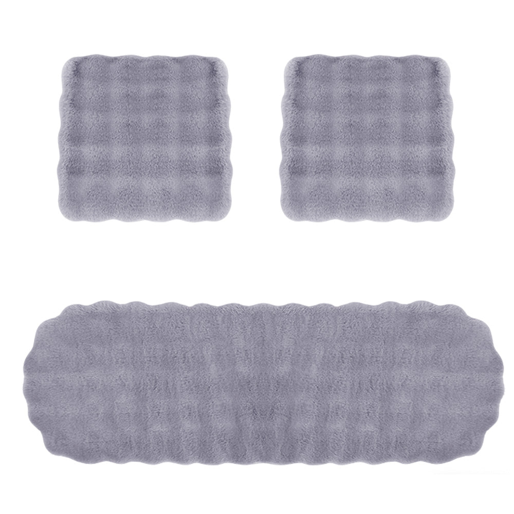 3Pcs Faux Fur Plush Seat Cushion Set Non Slip Seat Protector for Winter