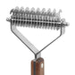 Large 2-Sided Undercoat Rake For Dogs And Cats Pet Grooming Brush Dematting Comb
