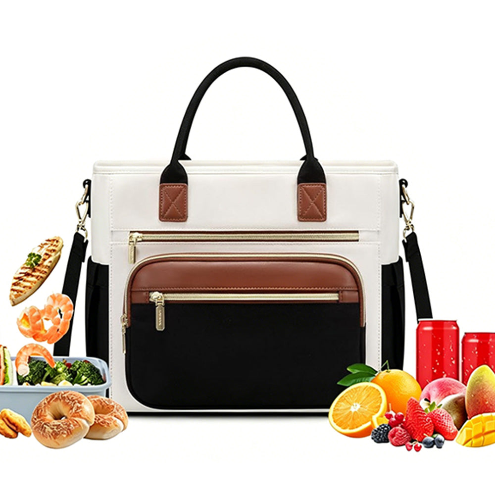 Insulated Lunch Bag Double Layer Leakproof Cooler Tote for Work
