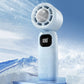 100 Speeds Digital Display Cooling Fan USB Fan with Lanyard and Phone Holder Base