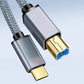 USB 2.0 Printer Cable Type C to USB 2.0 and USB to USB 2.0 1.5m Braided Cord for Scanner